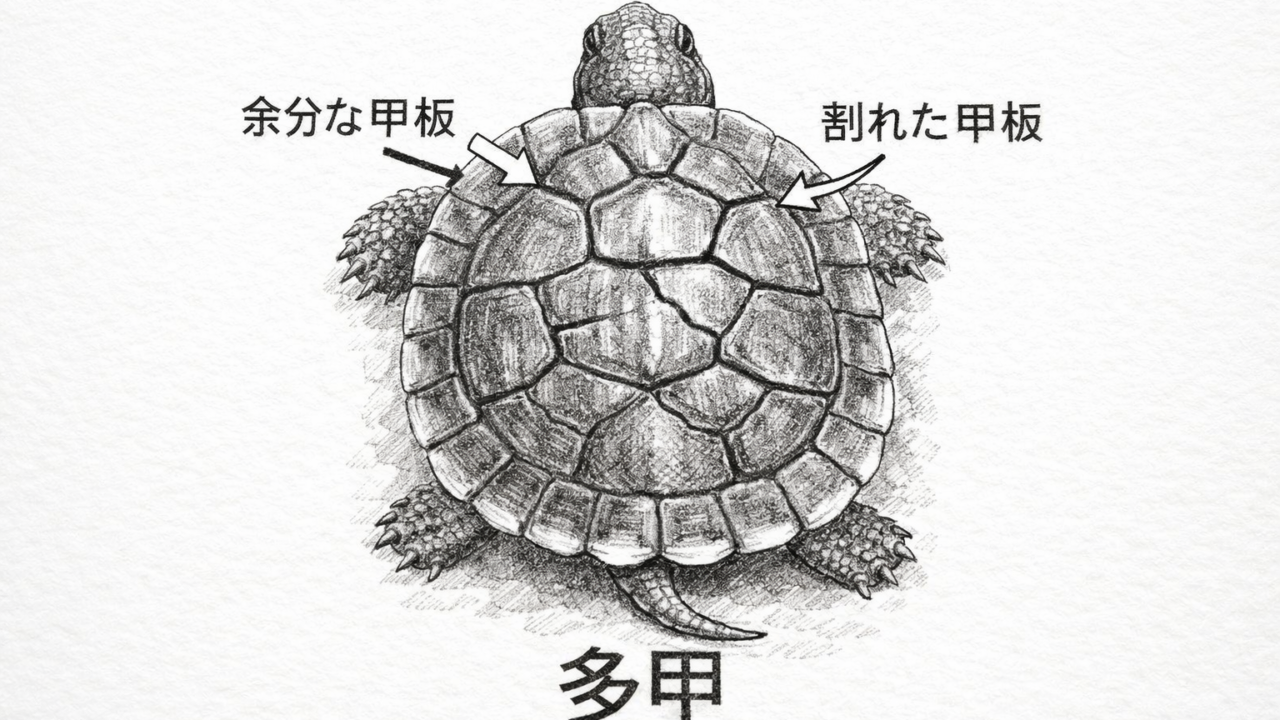カメの多甲の絵図