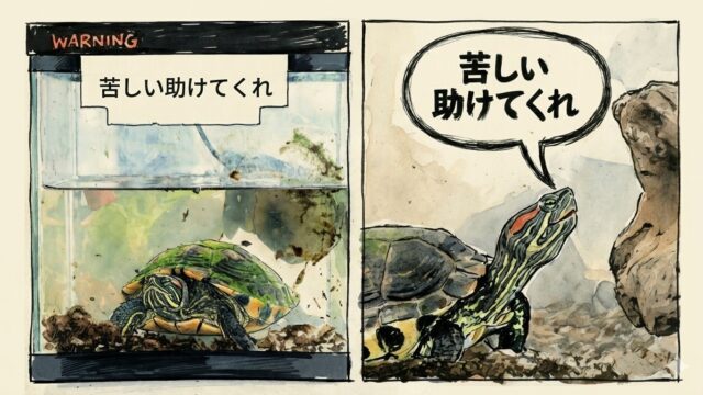 ミズガメの水換えをサボると・・・