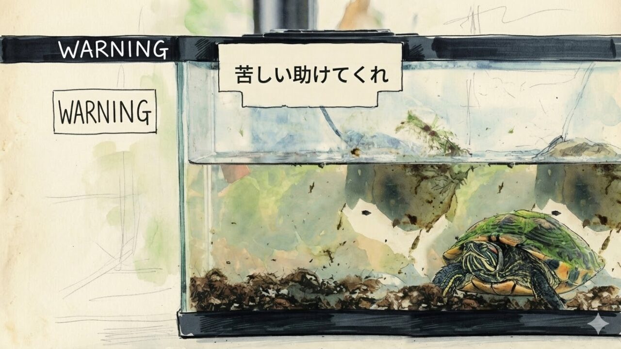 ミズガメの水換えをサボると・・・